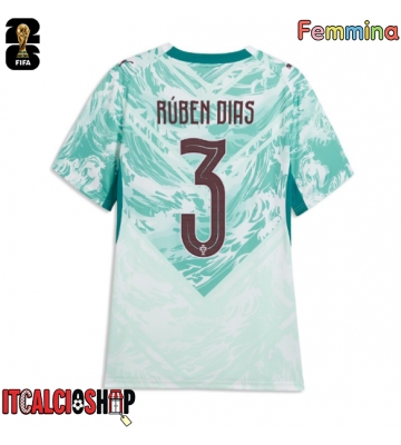 Portogallo Ruben Dias #3 Seconda Maglia Femmina Mondiali 2026 Manica Corta